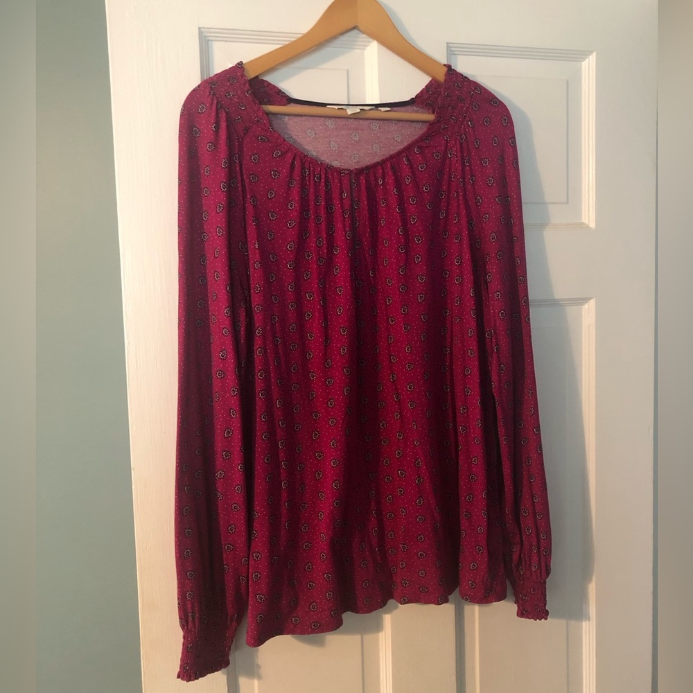 Boden Pintucked Knit Blouse